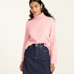 J Crew Turtleneck Sweater Supersoft Yarn Pink Wool Alpaca Pullover Size …